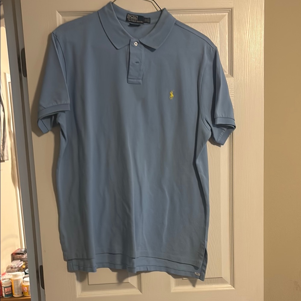 Polo by Ralph Lauren Men's Light Blue Custom Fit Shirt